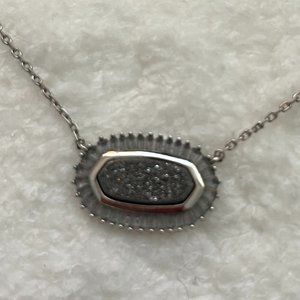 Kendra Scott Baguette Elisa Necklace Platinum-Tone Drusy